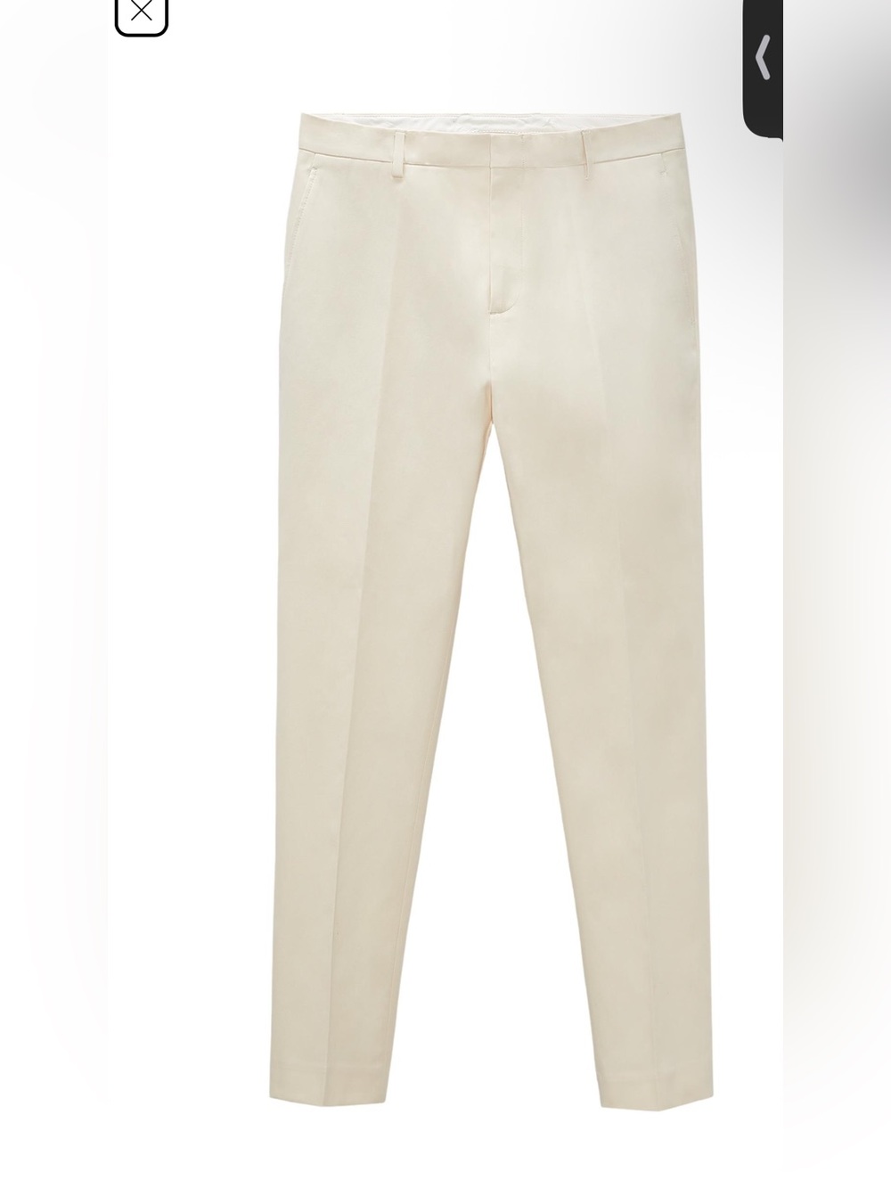Zara Men's Cream Dress Pants - Tailored Flat Front